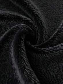 SHEIN Baby Girls' Warm Fleece Cardigan With Bow, Elegant And Versatile, Suitable For Outings, Autumn/Winter Fall - Black - View 8