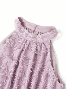 Ellevyn Women's Elegant Textured Jacquard Tie Neck Cinched Waist A-Line Long Dress, Spring/Summer  Airport Outfit For Women  Birthday Outfit    Going Out Tops Women  Wedding Guest Dress Women  Wedding Guest  Fall Women Clothes  Fall Dresses For Women  Halter Neck Dress  Elegant Purple Dress  Bridesmaid Dress  Off The Shoulder Dress   Airycore  Fringe Dress    Birthday Dresses For Women  Dresses For Women Summer - Purple - View 5