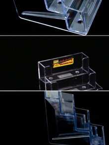 SHEIN 1pc/3pcs Transparent Multilayered Vertical Desktop Business Card Holder, Each Layer Can Hold About 50 Standard Business Cards, Suitable For Displaying On Counters Or Office Desks.