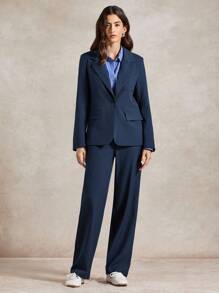 Briarwyn 女式条纹翻领长袖西装外套和裤子 休闲套装 秋季女装 冬季女装 返校节服装 女式办公室服装 女式教师服装 复古服装 复古风 - 藏蓝色 - 查看 4