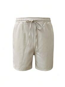Manfinity Dauomo Men's Solid Color Drawstring Waist Pocket Loose Casual Shorts - Multicolor - View 4