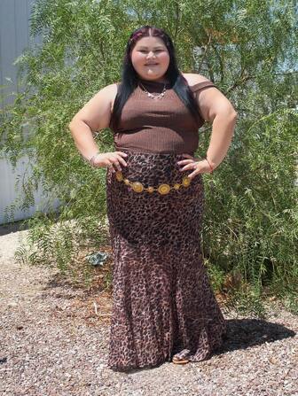 Enliva Plus Size Vintage Leopard Print Mesh Mermaid Long Skirt