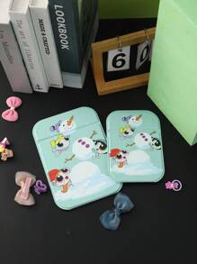THE POWERPUFF GIRLS X SHEIN 花朵、泡泡、毛茛图案化妆镜，小巧可爱，方便携带，适合个人化妆、补妆和面部清洁 - 藍色 - 查看 9