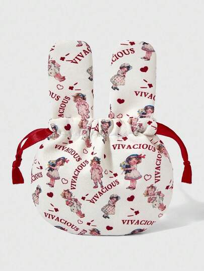 Kawaii Cute Rabbit Pattern Girls' Cosmetic Bag 442464