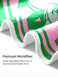 TOM & JERRY X SHEIN Serviette de plage en microfibre à haute absorption avec motif de lettre et de dessin animé, séchage rapide, légère et durable pour le bain, la piscine, les voyages - cadeau de vacances unisexe pour hommes et femmes