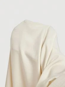 SHEIN MOD Plus Size Women's Elegant Beige Lapel Collar Waist Cinched Long Shirt Dress,White Autumn Sequin Western Picnic Graceful Collegiate Button-Down Outfit - Apricot - View 8