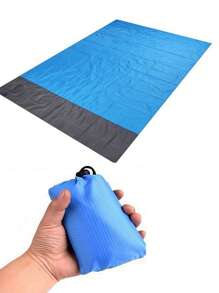 1 pieza Alfombra multiusos impermeable para exteriores - Alfombra plegable para playa y picnic con bolsa de almacenamiento con cordón, alfombra a prueba de humedad para camping, alfombra para piso de patio de casa, alfombra de viaje portátil, fácil de limpiar