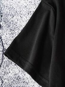 SHEIN Manfinity Dauomo 夏季卡通熊图案T恤，Y2k休闲男装透气全时尚T恤