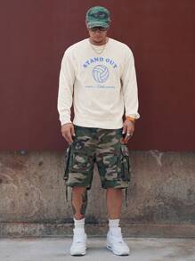 DAZY Men's Letter Print Lightweight Sweater, Spring/Summer Fall,Winter Vacation - White - View 3