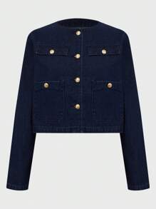 Daynim 女士休闲长袖牛仔夹克