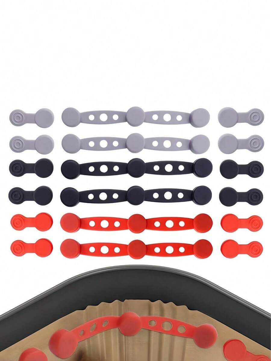 Air Fryer Parchment Paper Holder Magnetic Silicone Clips Secure Non Slip Grip Reusable High Heat Resistant Universal Fit Accessories Cooking Helper Dishwasher Safe Easy Install - Multicolor - View 1