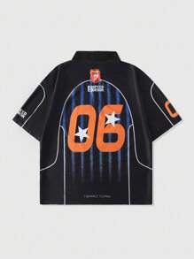 ROMWE MEN Prep 男式撞色条纹运动 Polo 衫