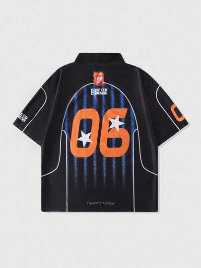 Prep Men's Contrast Stripe Sports Polo Shirt Jersey