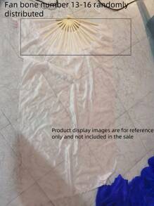 SHEIN 1pc Three Color Gradient Dance Fan, Ultra Long Tassel Design, Double-Sided Silk Fan For Square Dance, Very Suitable For Stage Performance, Dance Festival Parties, Sports Props