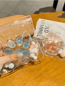 Zazumi 1 Stück transparente Katzen-Pfoten-Glitzer-rosa-blaue quetschbare Spielzeug mit langsamer Rückfederung, Stressabbau, Sensorik, Büro-Accessoire für Erwachsene, Zuhause, Karneval, Neujahrsgeschenk, Kawaii Dekoration, Home-Office Grundausstattung