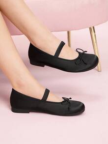 CUCCOO DOLLMOD 黑色可爱玛丽珍芭蕾平底鞋，百搭通勤鞋，时尚气息，适合春秋季节、万圣节和圣诞节 - 黑色 - 查看 3