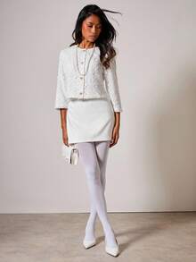 COSMINA Women's Fashionable And Elegant Thin Blazer Jacket For Commuting In Fall/Winter - Beige - View 5