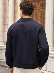 HIMLAND Áo khoác thêu hoa thường ngày cho nam, phù hợp mặc hàng ngày, mùa thu, mùa đông - Nhiều màu - Xem 5