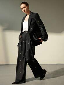 Aveloria Modichic Handmade Beaded Luxury Design European & American Style Business Suit Set For Women Fall Cloth For Women - Black - View 4