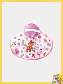 TOM & JERRY X SHEIN 可爱卡通图案太阳帽，粉色 - 粉色 - 查看 2