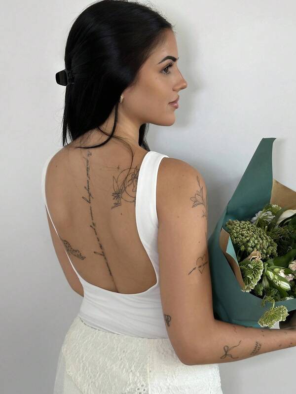 Lucia Bellido Body sin espalda de punto de unicolor casual para mujer