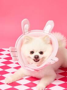 PETSIN Pink Pet Elizabethan 锥形猫狗锥形项圈，柔软颈部保护项圈，适用于猫、狗、兔子，防咬、防舔，术后 - 彩色 - 查看 2