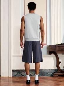 SWAVVY 男士字母印花休闲宽松无袖背心 - 灰色 - 查看 2