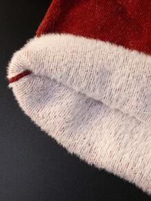 SHEIN 青少年男童百搭纯色休闲日常套头毛衣 - 酒紅色 - 查看 6