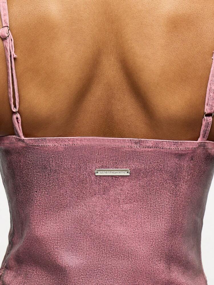 SUMWON WOMEN Débardeur corset brassière style vintage en denim, top court Y2K, style de rue, festival, printemps été, lavage acide, ajusté, stretch