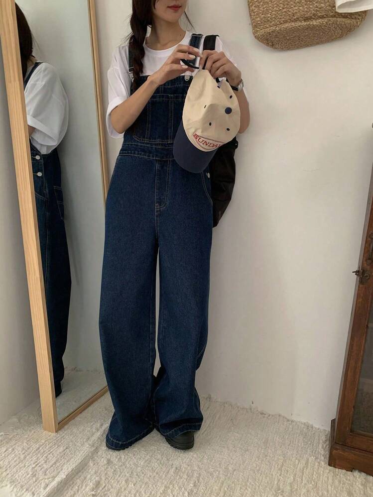 Combinaison Salopette En Jeans Femme Slim Jumpsuit Floral Vintage - Grande Taille Printemps Automne