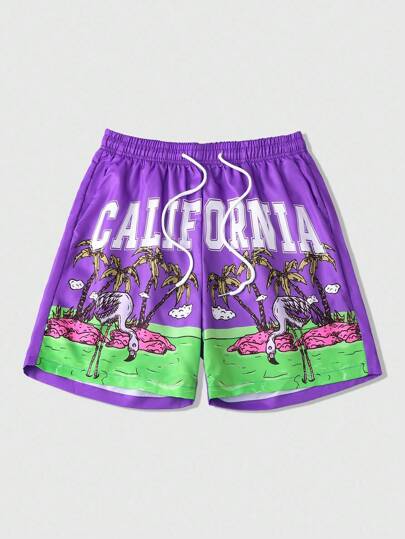 Street Life Pantaloncini casual da uomo con stampa tropicale per le vacanze