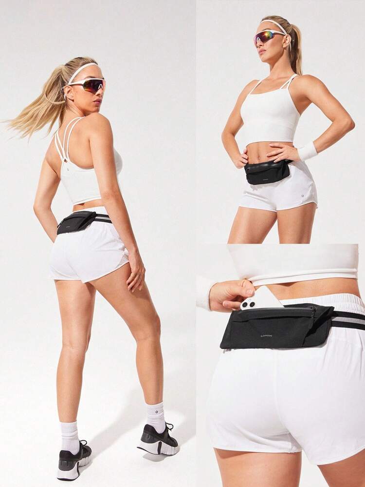 0.5 L Run It Water-Repellent Storage Compartments Adjustable Reflective Straps Zipper Logo Running Belt Waist Bag Jogging Training Daily Active Fall Winter