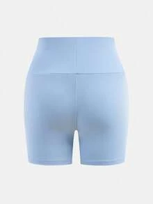 SHEIN Girlism 3件套青少年女童休闲纯色舒适高腰短裤 - 彩色 - 查看 4