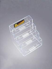 SHEIN 1pc/3pcs Transparent Multilayered Vertical Desktop Business Card Holder, Each Layer Can Hold About 50 Standard Business Cards, Suitable For Displaying On Counters Or Office Desks.