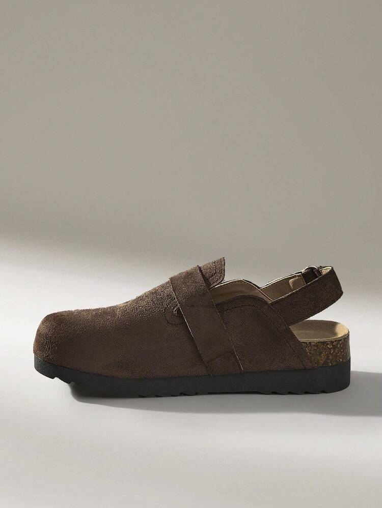 Solecia 舒适毛绒鞋头厚底女士一脚蹬/平底拖鞋 - 咖啡棕 - 查看 3