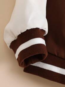 SHEIN Baby Boy Contrast Stripe Ribbed Collar Cute Bear Print Reversible Zip-Up Jacket Baby Boy Winter Jacket Baby Bear Jacket Baby Boy Winter Coat Baby Boy Winter Jacket Baby Boy Jacket Baby Boy Winter Coat Boy Winter Jacket Fall - Multicolor - View 5