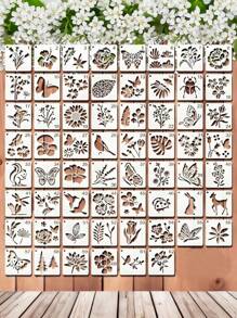 62 Pcs 3 Inch Stencils For Crafts Reusable Rock Painting Stencils Plastic Stencils For Painting,Reusable Stencils For Painting On Wood Wall Tile Home Decor,Handbook Drawing Template - White - View 8