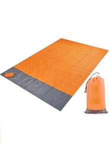 1 pieza Alfombra multiusos impermeable para exteriores - Alfombra plegable para playa y picnic con bolsa de almacenamiento con cordón, alfombra a prueba de humedad para camping, alfombra para piso de patio de casa, alfombra de viaje portátil, fácil de limpiar