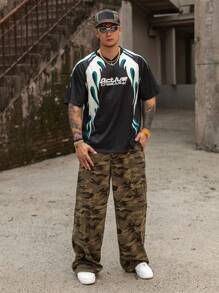 DAZY Camiseta de hombre de estampado multicolor con gráfico de fuegos artificiales y texto de verano - Multicolor - Ver 3
