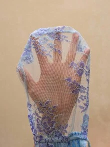 TRNVIE 女士性感透视刺绣双色蕾丝 Y2K 露背吊带背心，夏季 - 淡紫色 - 查看 6