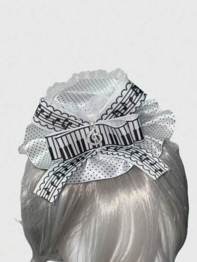 Grunge Punk 2 Stücke süße Schleifen, Klavier-Muster Haarclips, elegante Haaraccessoires geeignet für Musikfestivals, Einkaufen, Schule, Anime/Kawaii Stil