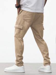 Manfinity Homme Men Flap Pocket Side Cargo Jeans