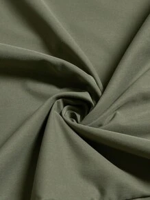 SHEIN LUNE 加大码军绿色斗篷/披风外套，休闲百搭女士冬季服装商务休闲女式风衣女士秋季服装冬装女士办公室服装橄榄绿时尚冬季秋季 - 軍綠色 - 查看 15