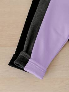 SHEIN LMoss Kids LMoss 3件套女婴秋冬加厚保暖内衬打底裤（黑色、灰色和杏色）。买1送3，百搭休闲保暖内衬裤 - 彩色 - 查看 6