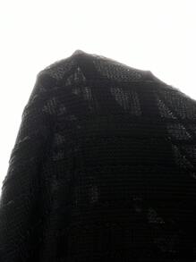 Manfinity RSRT 男士针织纹理提花圆领短袖休闲T恤 - 黑色 - 查看 7