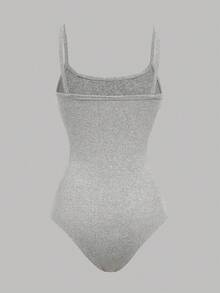 SHEIN Girlism 青少年女孩三件套休闲修身细肩带女童连体裤，非常适合夏季穿着 - 灰色 - 查看 9