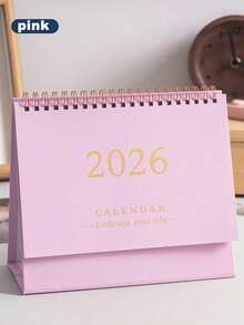 SHEIN 简约桌面日历，适用于办公室桌面日历，直立翻页桌面日历，用于规划、组织和日常安排，多种颜色可选装饰
