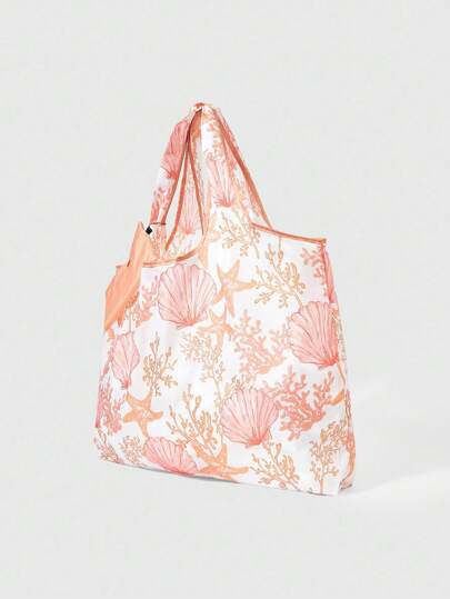 Fairycore 1 pieza Bolsa grande plegable de tela impermeable de color naranja, apta para camping, viajes, compras, vuelta al colegio