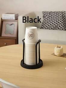 一黑一白，2 件塑料材质纸杯分配器，一次性纸杯储存器，浴室杯分配器，台面咖啡杯收纳盒，漱口水漱口杯架，可容纳 5 盎司纸杯 - 彩色 - 查看 9