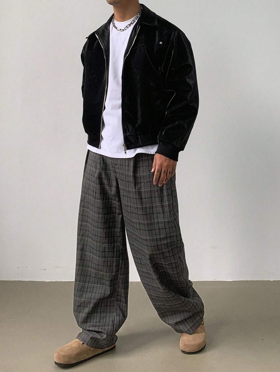 DAZY 男士格纹茧型裤,多色,秋季 - 彩色 - 查看 1